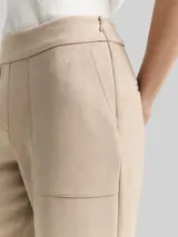 TOM TAILOR Damen Loose Fit Hose in Wildleder-Optik, grau, Uni – Bild 6