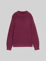 TOM TAILOR Damen Loose Fit Strickpullover mit Stehkragen, rot, Uni – Bild 3