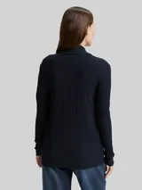 TOM TAILOR Damen Cardigan mit Schalkragen, blau, Uni – Bild 5