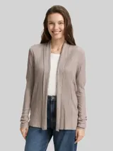 TOM TAILOR Damen Cardigan mit Schalkragen, braun, Meliert – Bild 4