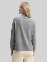 TOM TAILOR Damen Strickpullover mit Kaschmir-Anteil, grau, Meliert – Bild 5
