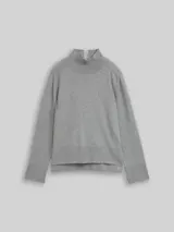 TOM TAILOR Damen Strickpullover mit Kaschmir-Anteil, grau, Meliert – Bild 3