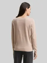 TOM TAILOR Damen Strickpullover mit Kaschmir-Anteil, braun, Meliert – Bild 5