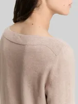 TOM TAILOR Damen Strickpullover mit Kaschmir-Anteil, braun, Meliert – Bild 6