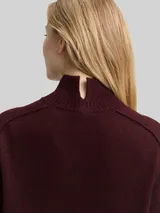 TOM TAILOR Damen Loose Fit Strickpullover mit Stehkragen, rot, Meliert – Bild 6