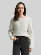 TOM TAILOR Damen Strickpullover mit Struktur, schwarz, Farbverlauf – Bild 4