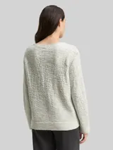 TOM TAILOR Damen Strickpullover mit Struktur, schwarz, Farbverlauf – Bild 5