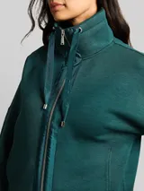 TOM TAILOR Damen Boxy Fit Scuba Sweatjacke, grün, Meliert – Bild 6