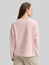 TOM TAILOR Damen Sweatshirt mit Streifenmuster, rosa, Gestreift – Bild 5