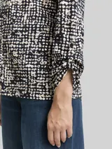 TOM TAILOR Damen Henley Blusenshirt mit Muster, blau, Gemustert – Bild 6