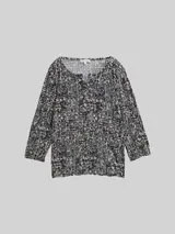 TOM TAILOR Damen Crinkle Blusenshirt mit Muster, blau, Gemustert – Bild 3