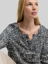 TOM TAILOR Damen Crinkle Blusenshirt mit Muster, blau, Gemustert – Bild 6