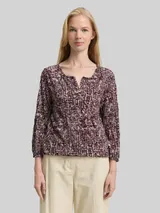 TOM TAILOR Damen Crinkle Blusenshirt mit Muster, rot, Gemustert – Bild 4
