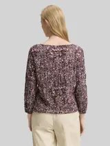 TOM TAILOR Damen Crinkle Blusenshirt mit Muster, rot, Gemustert – Bild 5