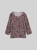 TOM TAILOR Damen Crinkle Blusenshirt mit Muster, rot, Gemustert – Bild 3