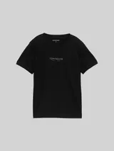 TOM TAILOR Damen T-Shirt mit Logo-Print, schwarz, Uni – Bild 3
