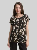 TOM TAILOR Damen T-Shirt mit Muster, braun, Animalprint – Bild 4