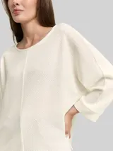 TOM TAILOR Damen Loose Fit Langarmshirt mit Fledermausärmeln, weiß, Uni – Bild 6