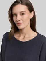 TOM TAILOR Damen Loose Fit Langarmshirt mit Fledermausärmeln, blau, Uni – Bild 6
