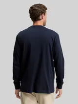 TOM TAILOR Herren Langarmshirt mit Logo-Print, blau, Uni – Bild 5