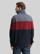 TOM TAILOR Herren Snood Sweatshirt mit Colour Blocking, rot, Colour Blocking – Bild 5