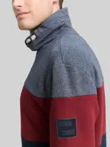 TOM TAILOR Herren Snood Sweatshirt mit Colour Blocking, rot, Colour Blocking – Bild 6