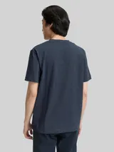 TOM TAILOR Herren Henley T-Shirt mit Brusttasche, blau, Meliert – Bild 5