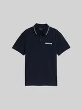 TOM TAILOR Herren Piqué Poloshirt mit print, blau, Uni – Bild 3
