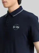 TOM TAILOR Herren Piqué Poloshirt mit print, blau, Uni – Bild 6