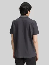 TOM TAILOR Herren Piqué Poloshirt mit print, schwarz, Uni – Bild 5