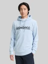 TOM TAILOR Herren Hoodie Sweatshirt mit Logo-Print, blau, Logo Print – Bild 4