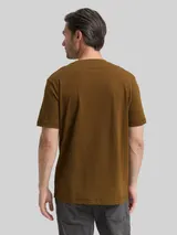 TOM TAILOR Herren T-Shirt mit Print, braun, Uni – Bild 5