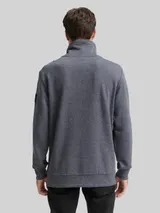 TOM TAILOR Herren Snood Sweatshirt mit Logo-Details, blau, Meliert – Bild 5