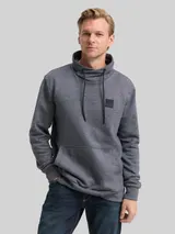 TOM TAILOR Herren Snood Sweatshirt in Melange-Optik, blau, Meliert – Bild 4