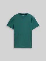 TOM TAILOR Herren Slim Fit T-Shirt mit Stretch, grün, Uni – Bild 3
