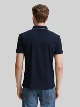 TOM TAILOR Herren Slim Fit Jersey Poloshirt mit Stretch, blau, Uni – Bild 5
