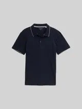 TOM TAILOR Herren Slim Fit Jersey Poloshirt mit Stretch, blau, Uni – Bild 3