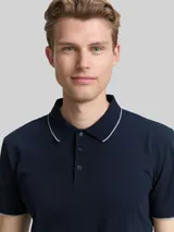 TOM TAILOR Herren Slim Fit Jersey Poloshirt mit Stretch, blau, Uni – Bild 6