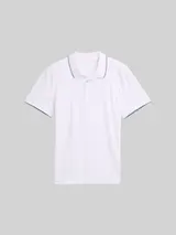 TOM TAILOR Herren Slim Fit Jersey Poloshirt mit Stretch, weiß, Uni – Bild 3