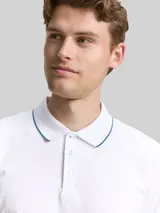 TOM TAILOR Herren Slim Fit Jersey Poloshirt mit Stretch, weiß, Uni – Bild 6