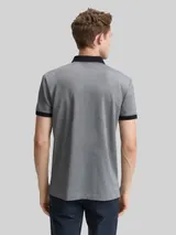 TOM TAILOR Herren Piqué Poloshirt mit Stretch, blau, Meliert – Bild 5