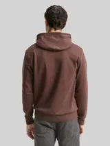 TOM TAILOR Herren Hoodie Sweatshirt mit Logo-Print, braun, Uni – Bild 5