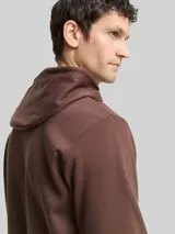 TOM TAILOR Herren Hoodie Sweatshirt mit Logo-Print, braun, Uni – Bild 6