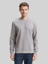 TOM TAILOR Herren Basic Sweatshirt in Unifarben, grau, Uni – Bild 4