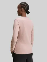 TOM TAILOR DENIM Damen Langarmshirt mit Raffärmeln, rosa, Meliert – Bild 5