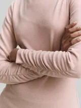 TOM TAILOR DENIM Damen Langarmshirt mit Raffärmeln, rosa, Meliert – Bild 6