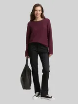 TOM TAILOR Damen TTELVA STRAIGHT High Waist Jeans, schwarz, Uni – Bild 4