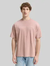 TOM TAILOR DENIM Herren Heavy-Jersey T-Shirt mit Print, rot, Print – Bild 4