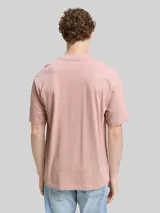 TOM TAILOR DENIM Herren Heavy-Jersey T-Shirt mit Print, rot, Print – Bild 5