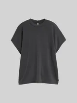 TOM TAILOR DENIM Damen T-Shirt mit Fledermausärmeln, schwarz, Uni – Bild 3